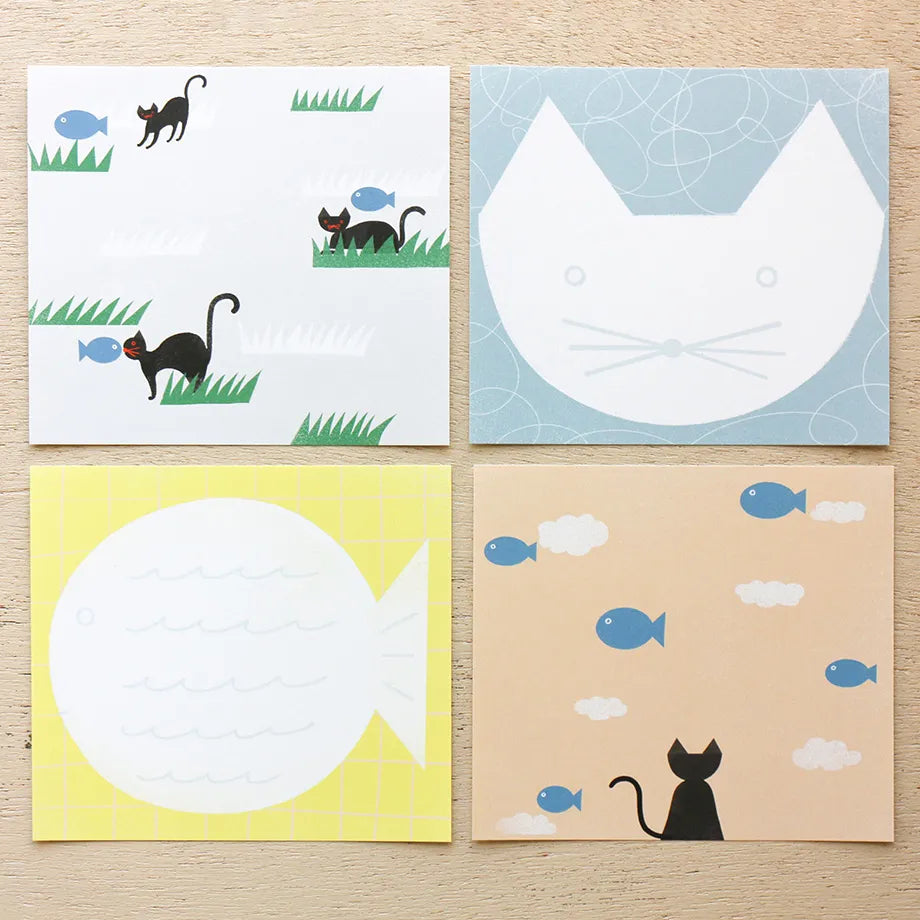 Nishi Shuku 西淑 Memo Pad - Neko to Sakana