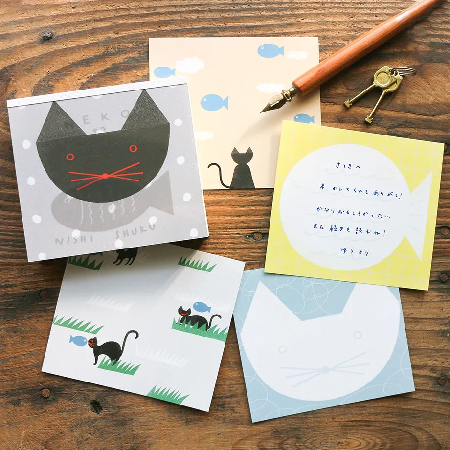 Nishi Shuku 西淑 Memo Pad - Neko to Sakana
