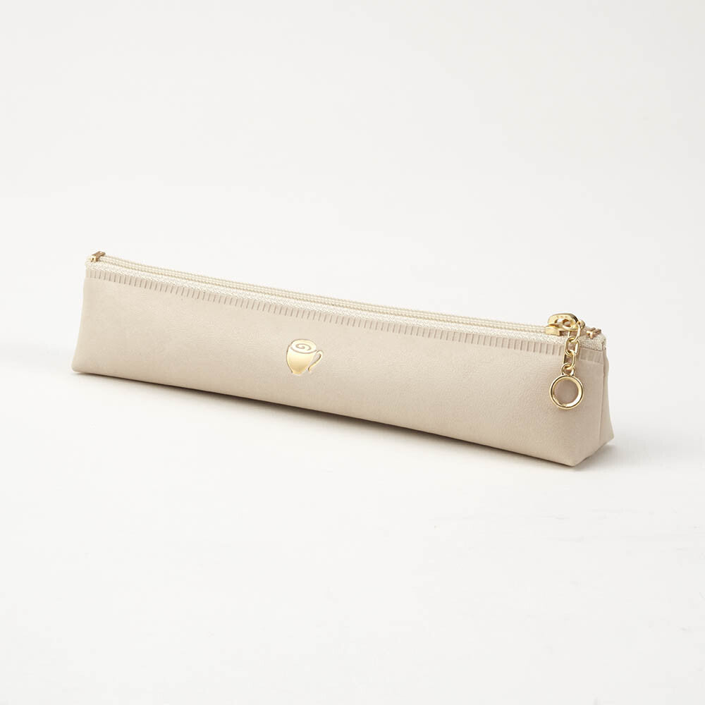Slim pen case - Orange / Brown / Light beige