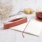 Slim pen case - Orange / Brown / Light beige