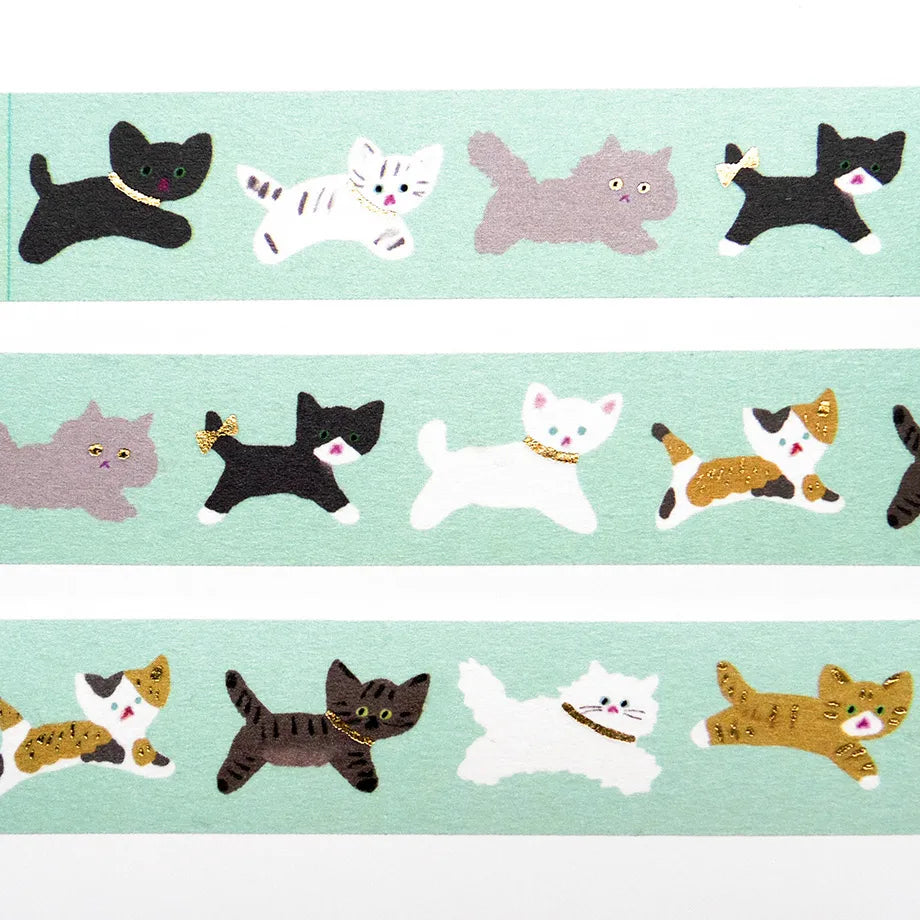 Reiko Tada 多田玲子 Foil Stamped Masking Tape - Cat Walk