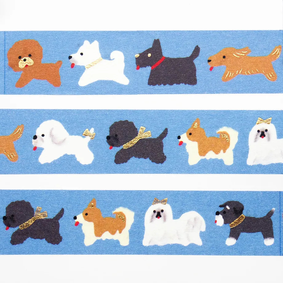 Reiko Tada 多田玲子 Foil Stamped Masking Tape - Doggie Parade